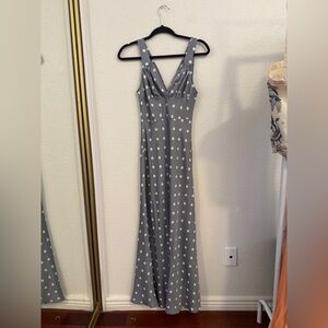 WeWoreWhat Gray Maxi Dress with White Polka Dots